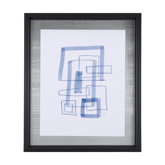Mercana - Lines IV by Mercana Studio a Hand Embellished Textured Framed Art Print Matted under Glass - 14150 view 1