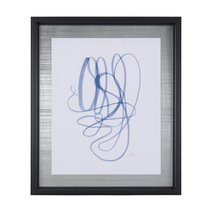 Mercana - Lines V by Mercana Studio a Hand Embellished Textured Framed Art Print Matted under Glass - 14151 view 1