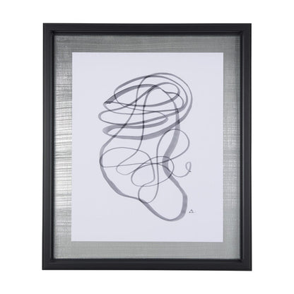 Mercana - Lines VI by Mercana Studio a Hand Embellished Textured Framed Art Print Matted under Glass - 14152 view 1