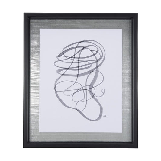 Mercana - Lines VI by Mercana Studio a Hand Embellished Textured Framed Art Print Matted under Glass - 14152 view 1