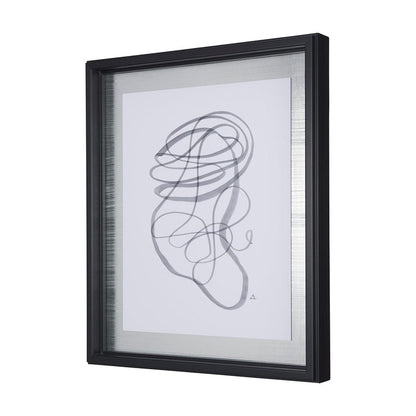 Mercana - Lines VI by Mercana Studio a Hand Embellished Textured Framed Art Print Matted under Glass - 14152 view 2