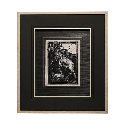 Mercana - Linocut I by Mercana Studio a Hand Embellished Textured Framed Art Print Matted under Glass - 13196 view 1