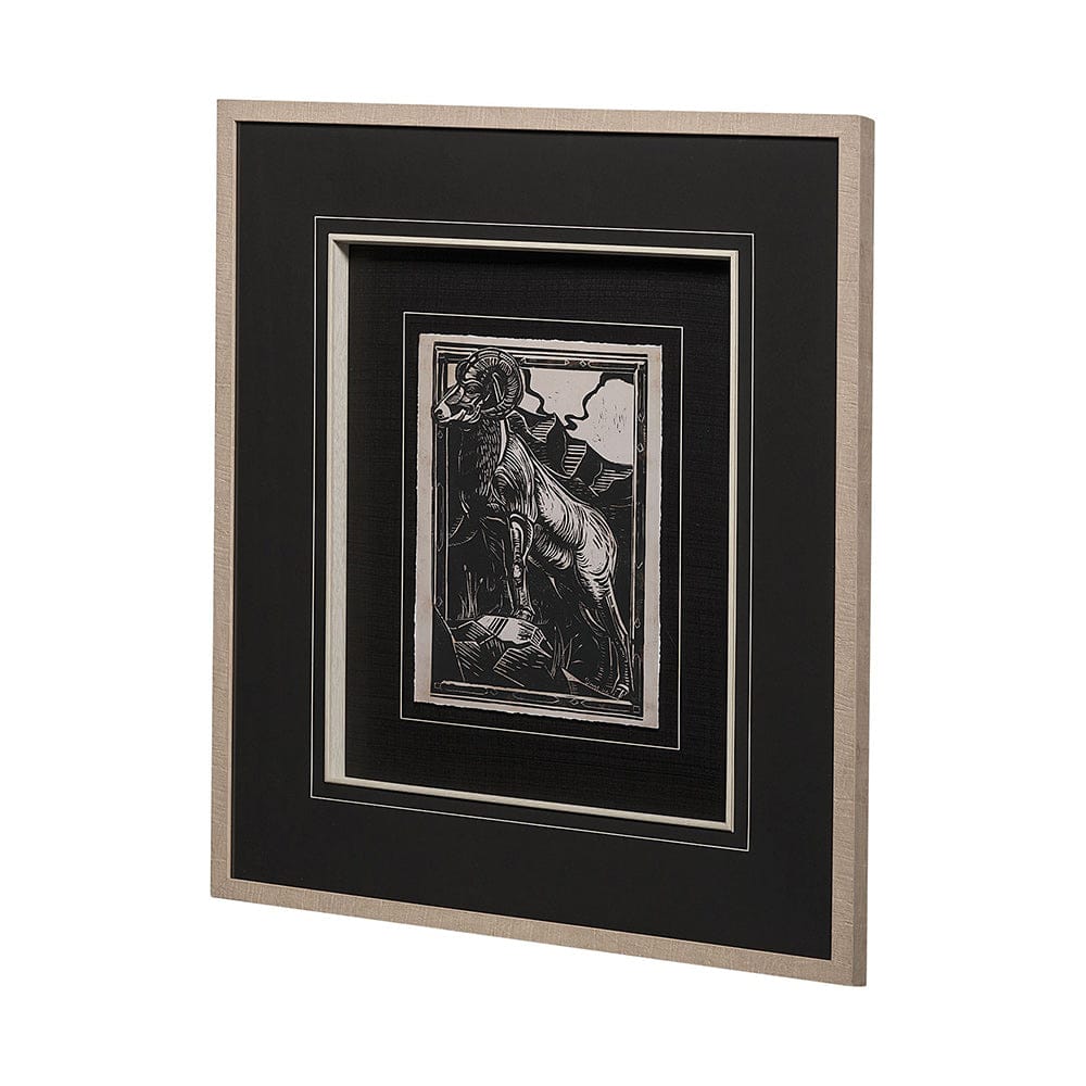 Mercana - Linocut I by Mercana Studio a Hand Embellished Textured Framed Art Print Matted under Glass - 13196 view 4