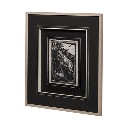 Mercana - Linocut I by Mercana Studio a Hand Embellished Textured Framed Art Print Matted under Glass - 13196 view 4