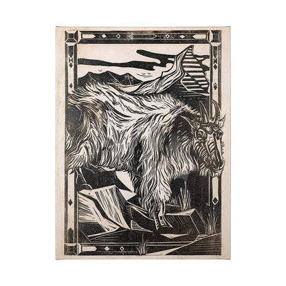 Mercana - Linocut I Ram by Mercana Studio a Hand Embellished Textured Canvas - 101623-L view 1