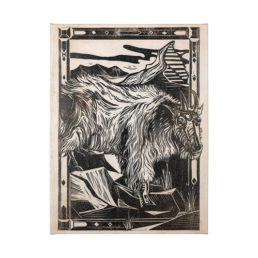 Mercana - Linocut I Ram by Mercana Studio a Hand Embellished Textured Canvas - 101623-L view 1