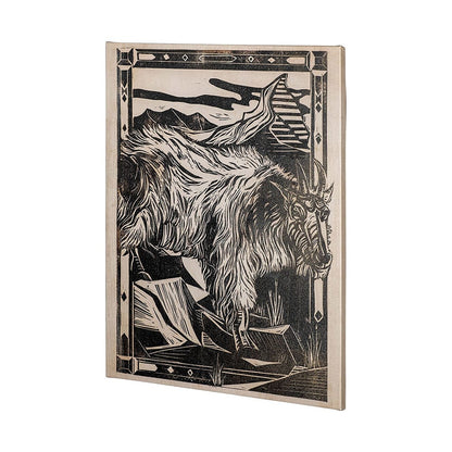 Mercana - Linocut I Ram by Mercana Studio a Hand Embellished Textured Canvas - 101623-L view 3
