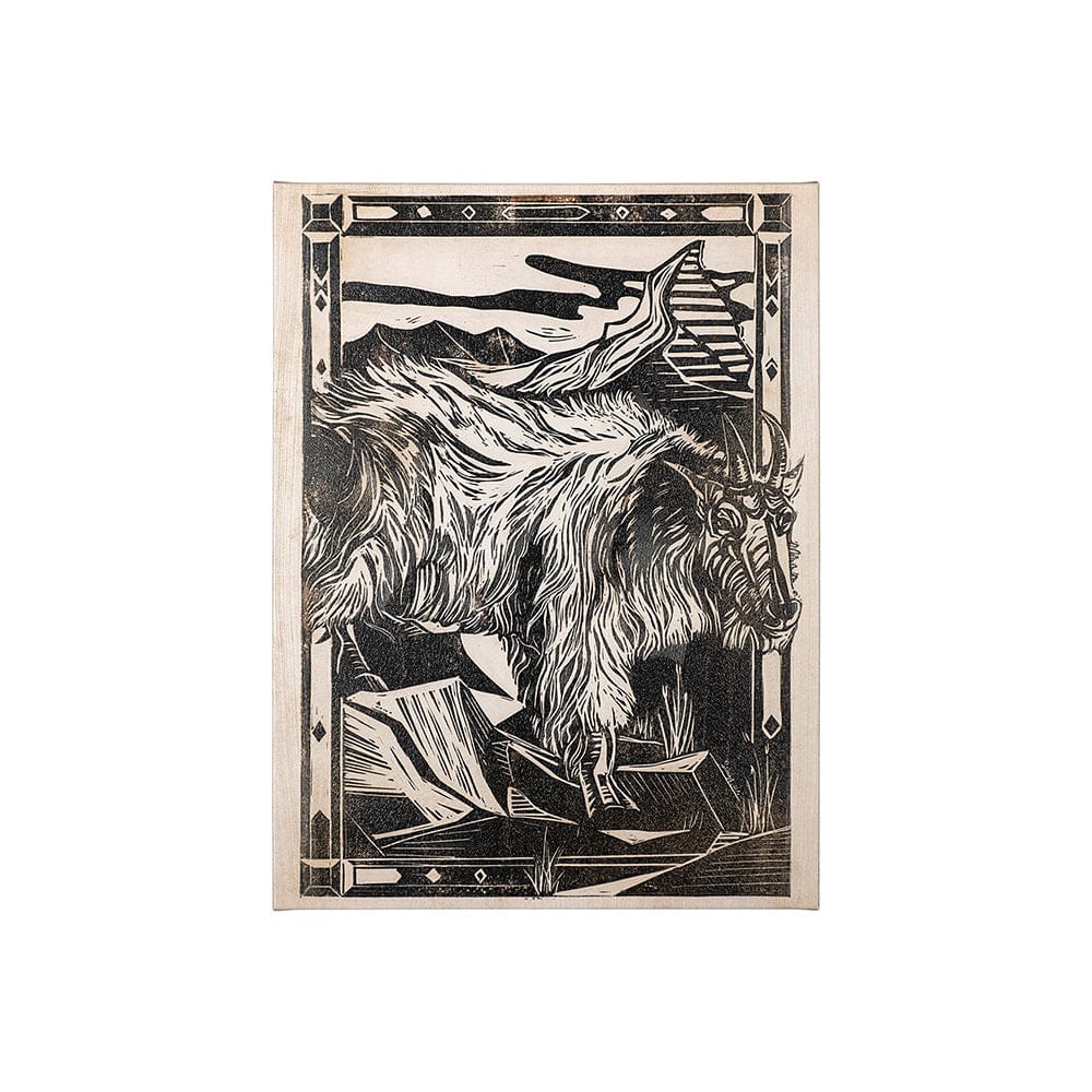 Mercana - Linocut I Ram by Mercana Studio a Hand Embellished Textured Canvas - 101623-S view 1