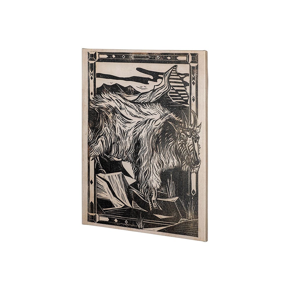Mercana - Linocut I Ram by Mercana Studio a Hand Embellished Textured Canvas - 101623-S view 3