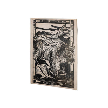 Mercana - Linocut I Ram by Mercana Studio a Hand Embellished Textured Canvas - 101623-S view 3