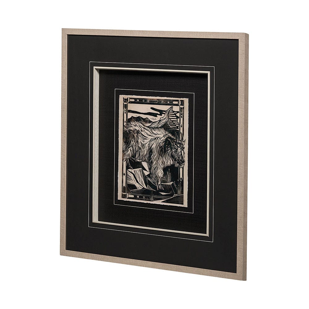 Mercana - Linocut II by Mercana Studio a Hand Embellished Textured Framed Art Print Matted under Glass - 13197 view 4
