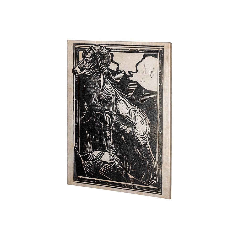 Mercana - Linocut II Goat by Mercana Studio a Hand Embellished Textured Canvas - 101624-S view 3
