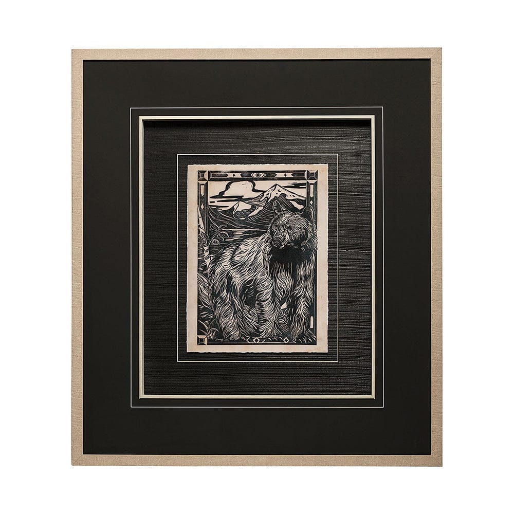 Mercana - Linocut III by Mercana Studio a Hand Embellished Textured Framed Art Print Matted under Glass - 13198 view 1