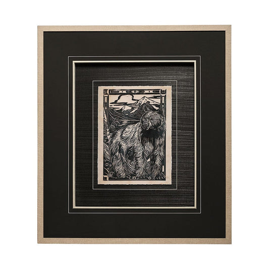 Mercana - Linocut III by Mercana Studio a Hand Embellished Textured Framed Art Print Matted under Glass - 13198 view 1