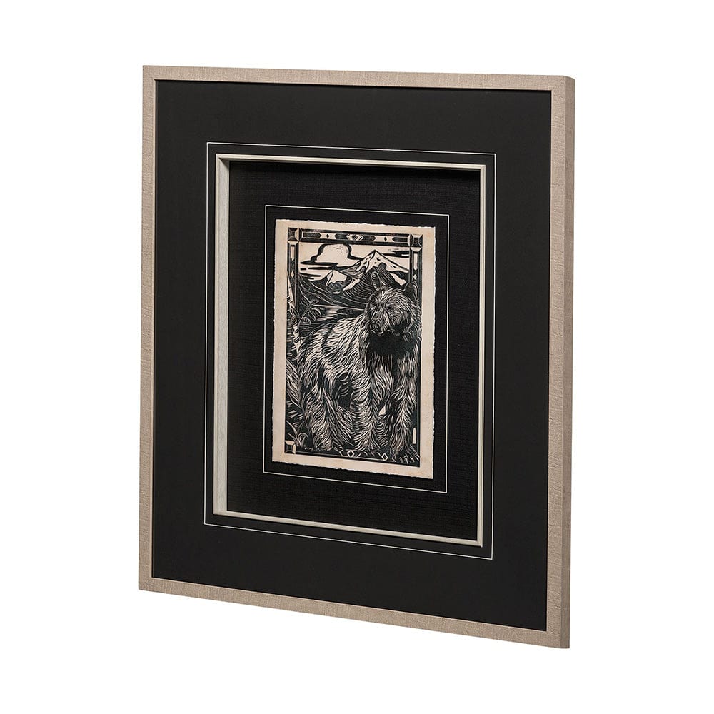 Mercana - Linocut III by Mercana Studio a Hand Embellished Textured Framed Art Print Matted under Glass - 13198 view 4