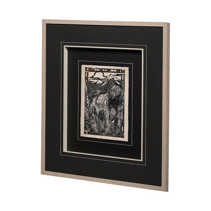 Mercana - Linocut III by Mercana Studio a Hand Embellished Textured Framed Art Print Matted under Glass - 13198 view 4