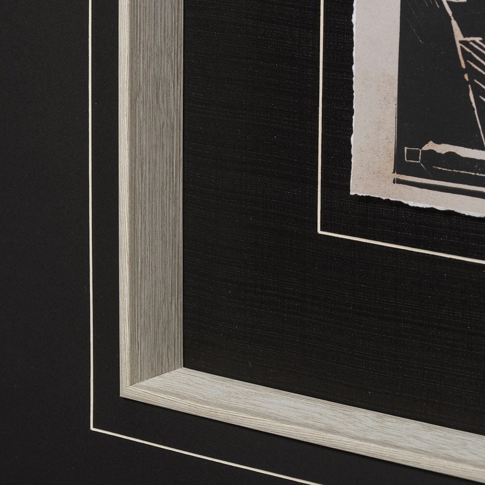 Mercana - Linocut III by Mercana Studio a Hand Embellished Textured Framed Art Print Matted under Glass - 13198 view 5