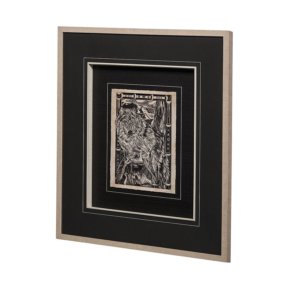 Mercana - Linocut IV by Mercana Studio a Hand Embellished Textured Framed Art Print Matted under Glass - 13199 view 4