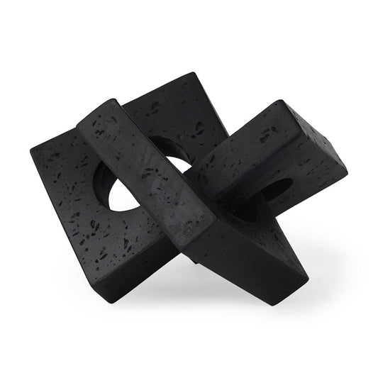 Mercana - Linx Small Matte Black Resin Sculpture Decorative Object - 70175 view 1