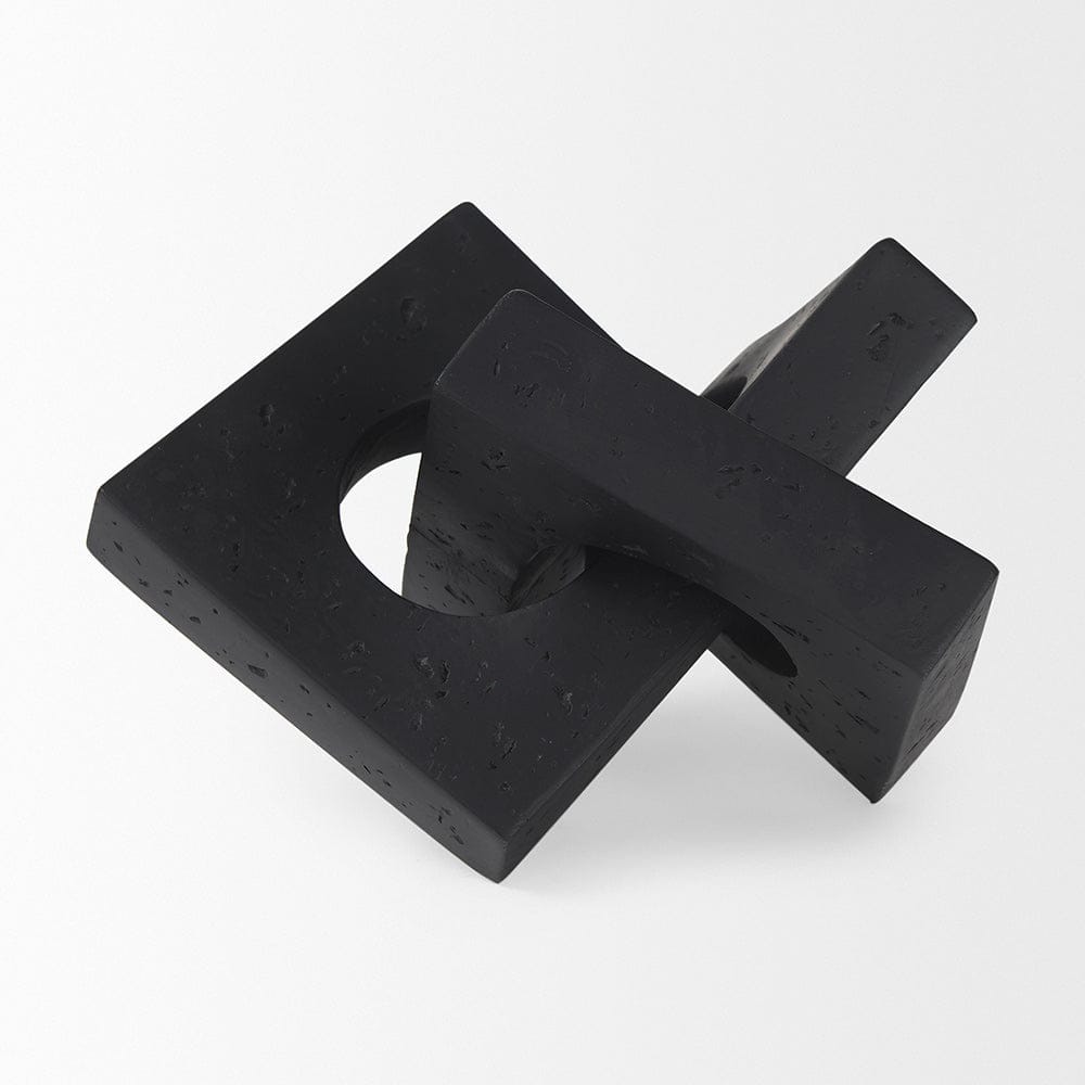 Mercana - Linx Small Matte Black Resin Sculpture Decorative Object - 70175 view 2