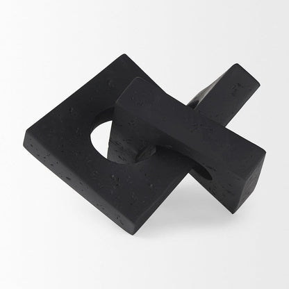 Mercana - Linx Small Matte Black Resin Sculpture Decorative Object - 70175 view 2