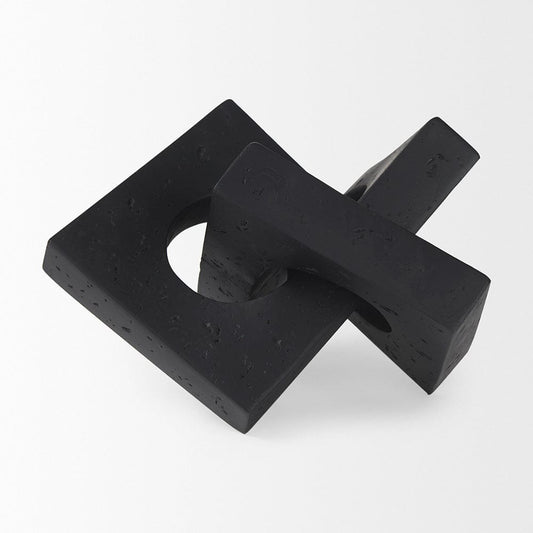 Mercana - Linx Small Matte Black Resin Sculpture Decorative Object - 70175 view 2
