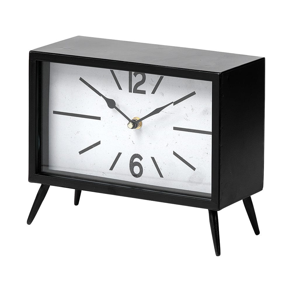 Mercana - Lita Black Metal Rectangular Table Clock - 68552 view 1