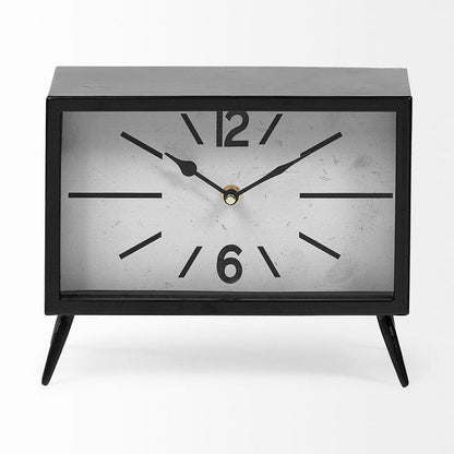 Mercana - Lita Black Metal Rectangular Table Clock - 68552 view 3