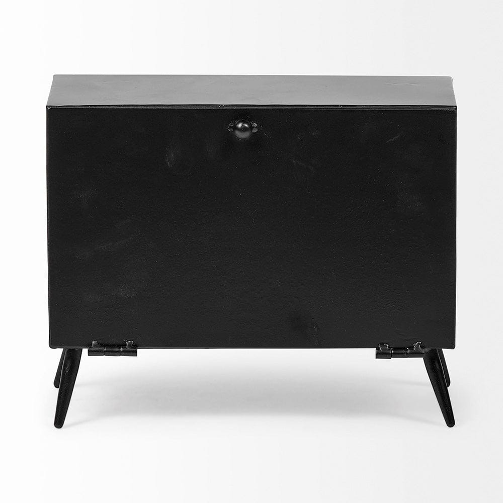 Mercana - Lita Black Metal Rectangular Table Clock - 68552 view 4