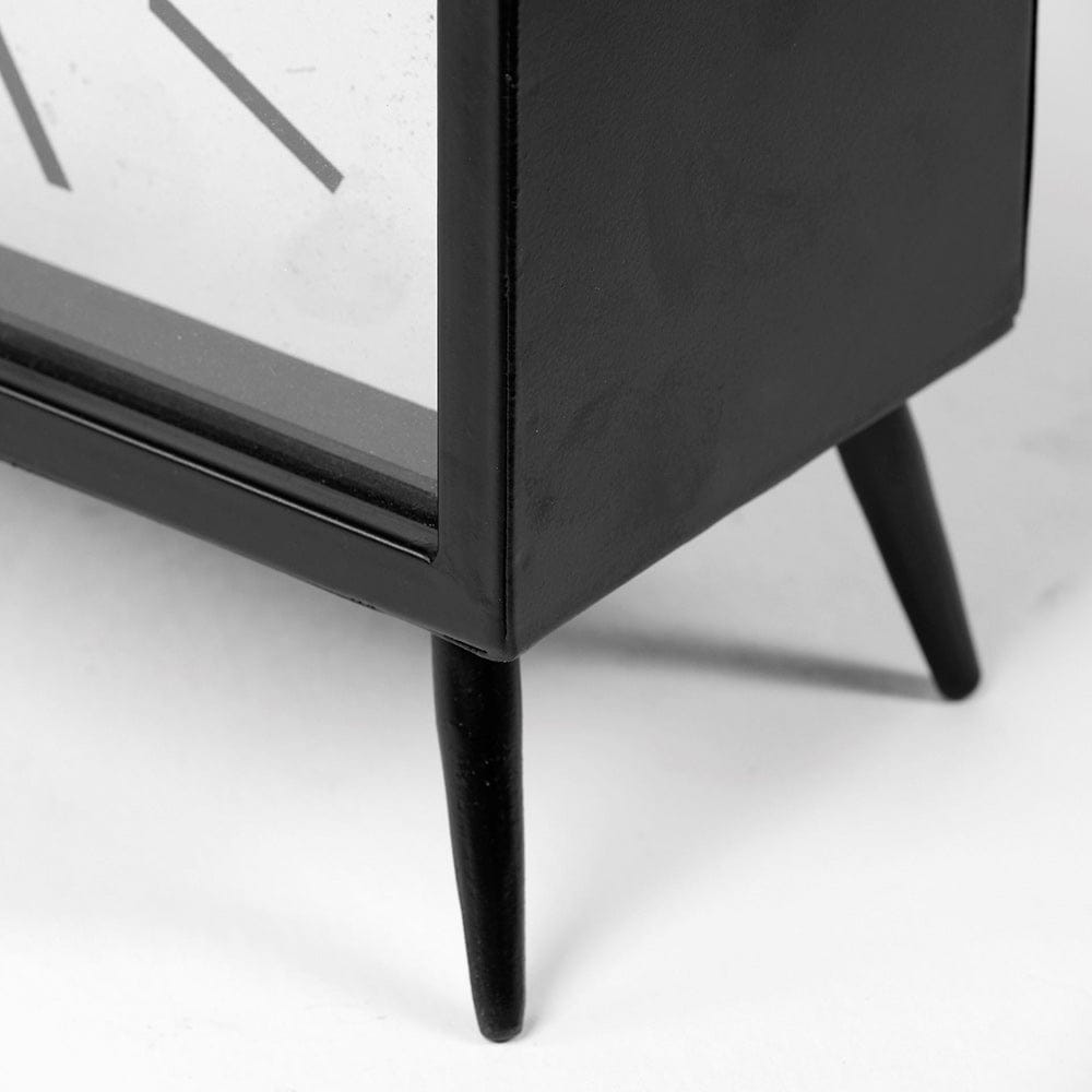 Mercana - Lita Black Metal Rectangular Table Clock - 68552 view 6