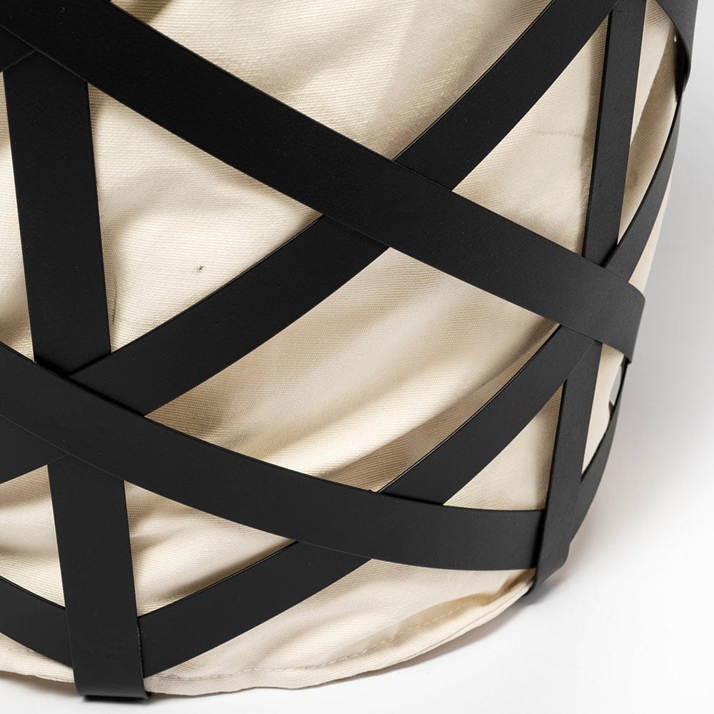 Mercana - Liya 18L x 15W Black Metal Basket with Cream Fabric Liner - 68950_CLOSEOUT view 7