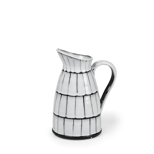 Mercana - Lome Small White/Black Ceramic Jug - 68100 view 1