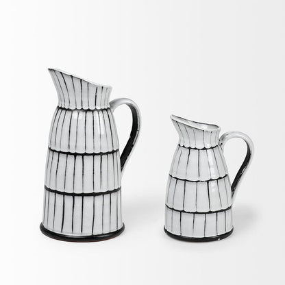 Mercana - Lome Small White/Black Ceramic Jug - 68100 view 2
