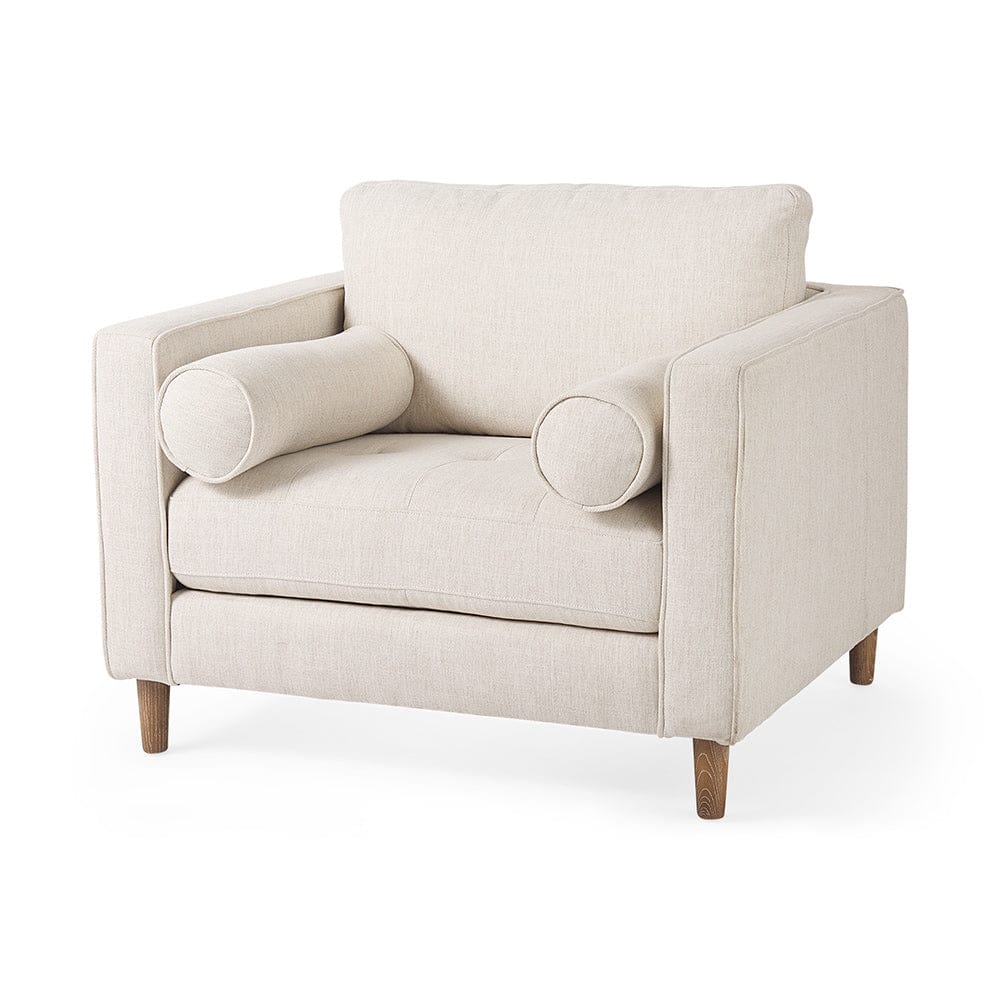 Mercana - Loretta 40.7L x 36.2W x 33.9H Cream Fabric Chair W/ Two Bolster Cushions - 69623 view 1