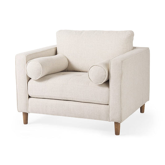 Mercana - Loretta 40.7L x 36.2W x 33.9H Cream Fabric Chair W/ Two Bolster Cushions - 69623 view 1