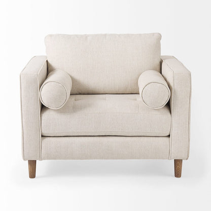 Mercana - Loretta 40.7L x 36.2W x 33.9H Cream Fabric Chair W/ Two Bolster Cushions - 69623 view 2