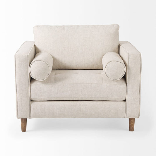 Mercana - Loretta 40.7L x 36.2W x 33.9H Cream Fabric Chair W/ Two Bolster Cushions - 69623 view 2