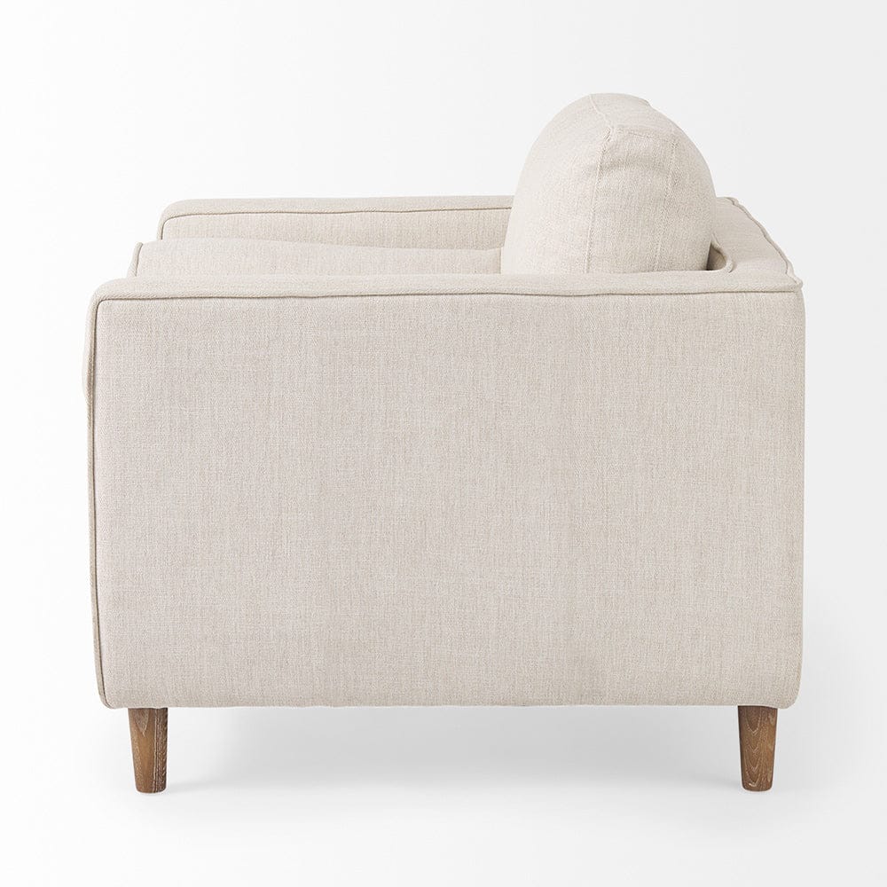 Mercana - Loretta 40.7L x 36.2W x 33.9H Cream Fabric Chair W/ Two Bolster Cushions - 69623 view 3