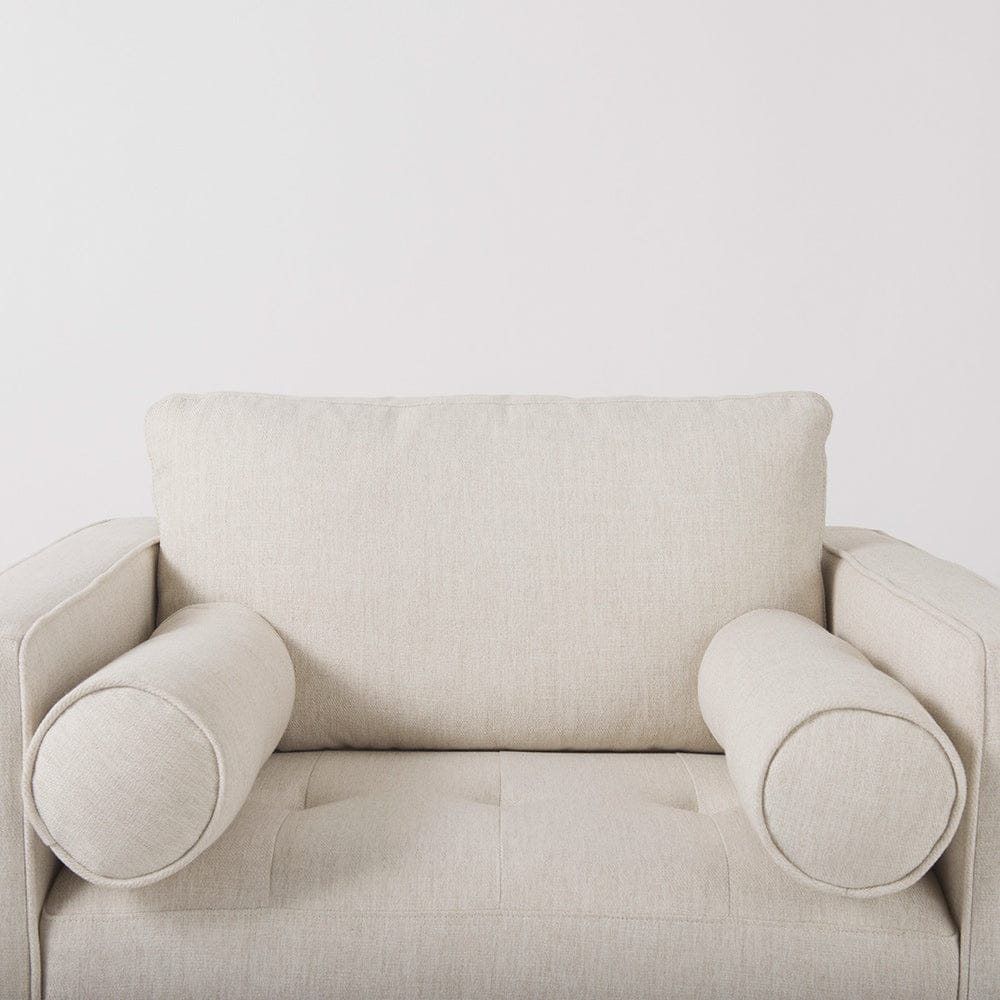 Mercana - Loretta 40.7L x 36.2W x 33.9H Cream Fabric Chair W/ Two Bolster Cushions - 69623 view 6