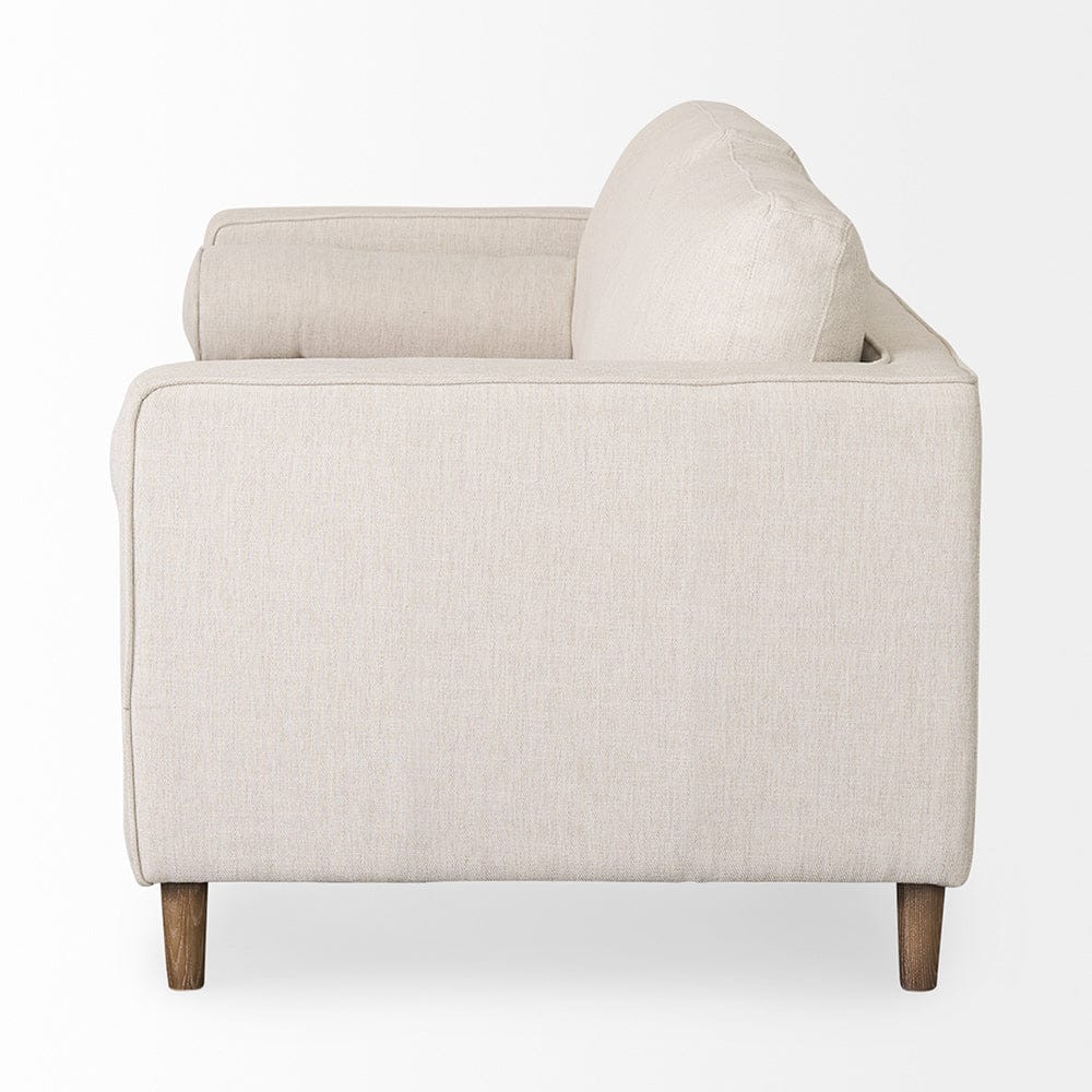 Mercana - Loretta 88.0L x 36.2W x 33.9H Cream Fabric Three Seater Sofa with Two Bolster Cushions - 69625_CLOSEOUT view 4