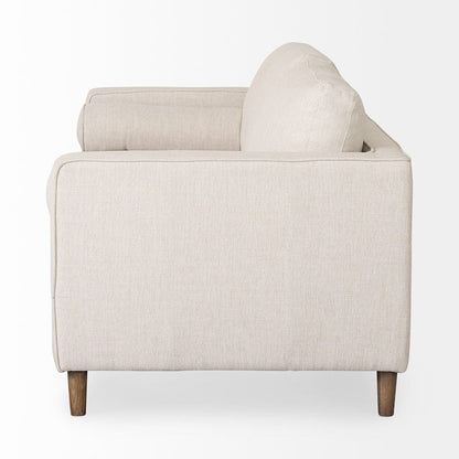 Mercana - Loretta 88.0L x 36.2W x 33.9H Cream Fabric Three Seater Sofa with Two Bolster Cushions - 69625_CLOSEOUT view 4