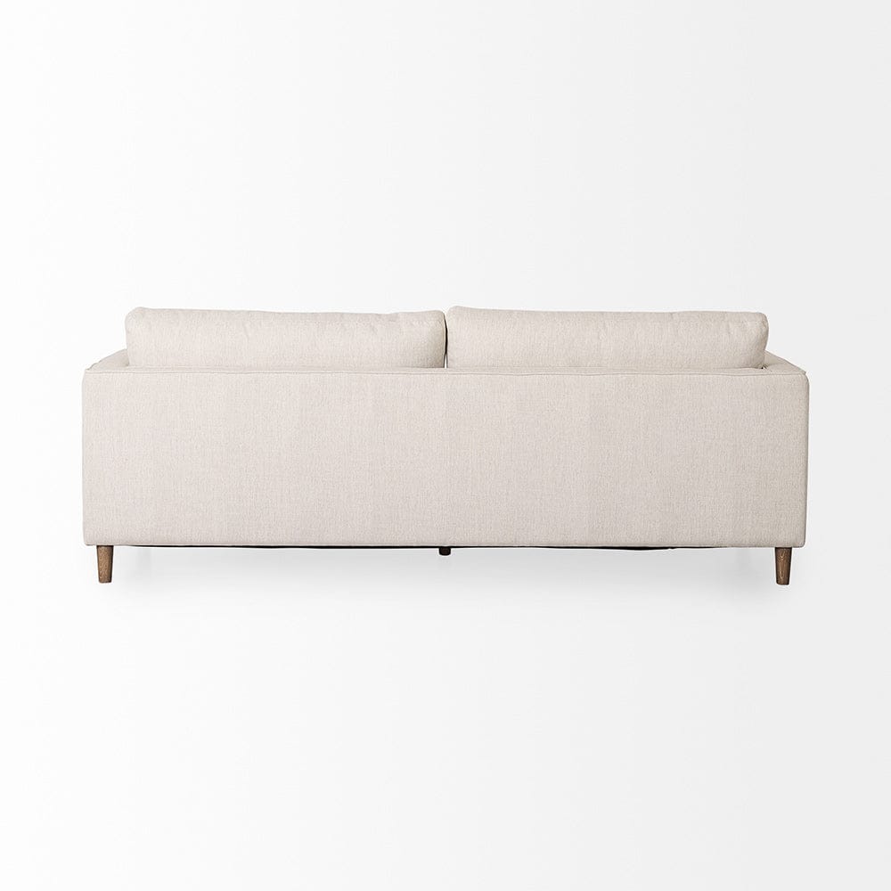 Mercana - Loretta 88.0L x 36.2W x 33.9H Cream Fabric Three Seater Sofa with Two Bolster Cushions - 69625_CLOSEOUT view 5