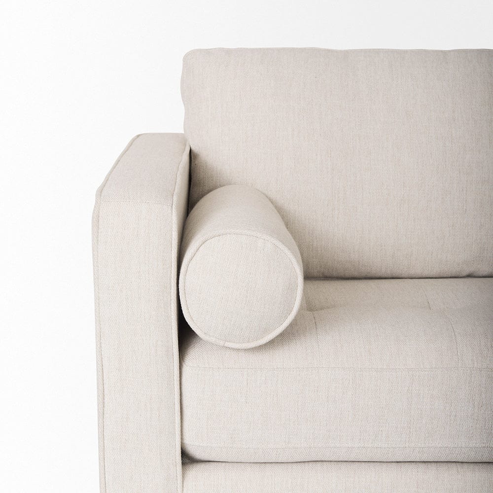 Mercana - Loretta 88.0L x 36.2W x 33.9H Cream Fabric Three Seater Sofa with Two Bolster Cushions - 69625_CLOSEOUT view 6