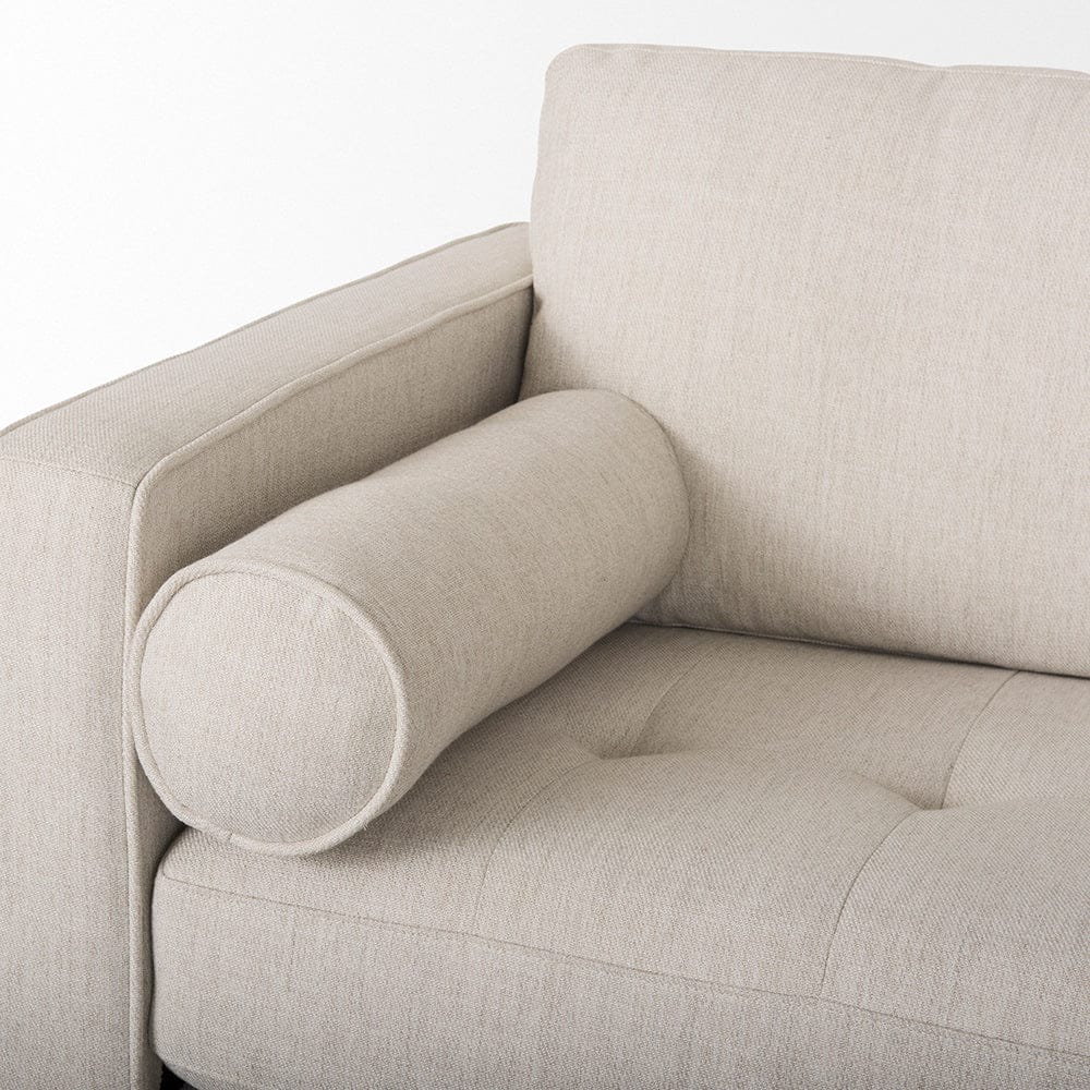 Mercana - Loretta 88.0L x 36.2W x 33.9H Cream Fabric Three Seater Sofa with Two Bolster Cushions - 69625_CLOSEOUT view 7