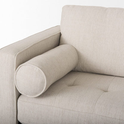 Mercana - Loretta 88.0L x 36.2W x 33.9H Cream Fabric Three Seater Sofa with Two Bolster Cushions - 69625_CLOSEOUT view 7