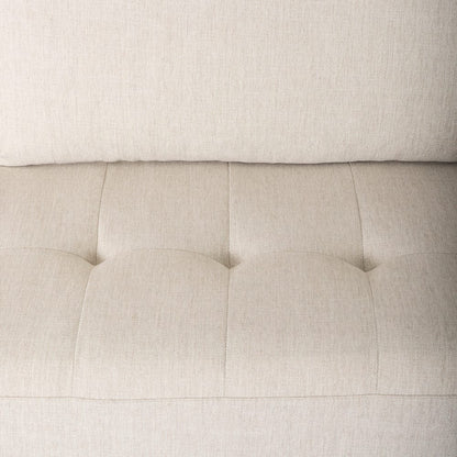 Mercana - Loretta 88.0L x 36.2W x 33.9H Cream Fabric Three Seater Sofa with Two Bolster Cushions - 69625_CLOSEOUT view 8
