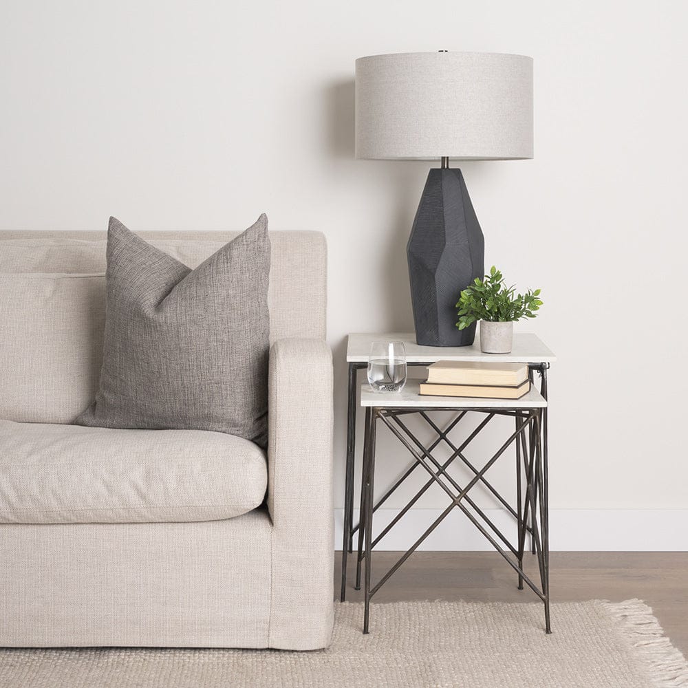 Mercana - Lorlei 20.0L x 20.0W x 23.8H White Marble Top W/ Gray Iron Legs End and Side Table - 69247-AB_CLOSEOUT view 11