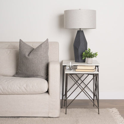 Mercana - Lorlei 20.0L x 20.0W x 23.8H White Marble Top W/ Gray Iron Legs End and Side Table - 69247-AB_CLOSEOUT view 11