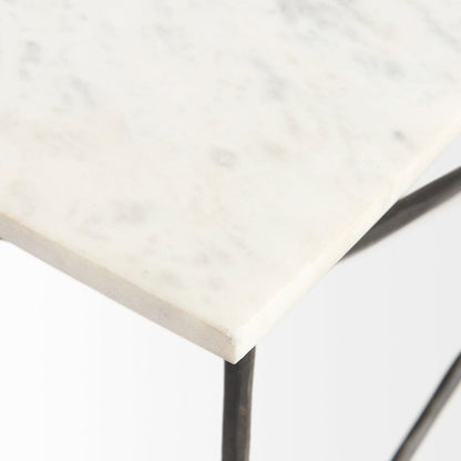 Mercana - Lorlei I 53.0 X 35.0 X 15.5 White Marble Top W/ X-Shaped Gray Iron Base Coffee Table - 69246-AB_CLOSEOUT view 5