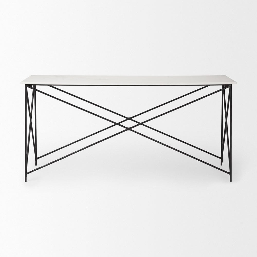 Mercana - Lorlei Marble Top w/ Gray Iron Base Console Table - 69248-AB view 2